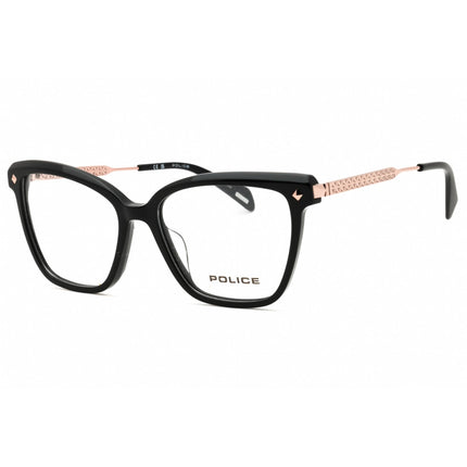 Police Women's Eyeglasses - Shiny Black Acetate Full Rim Cat Eye Frame | VPLG28 700Y ,