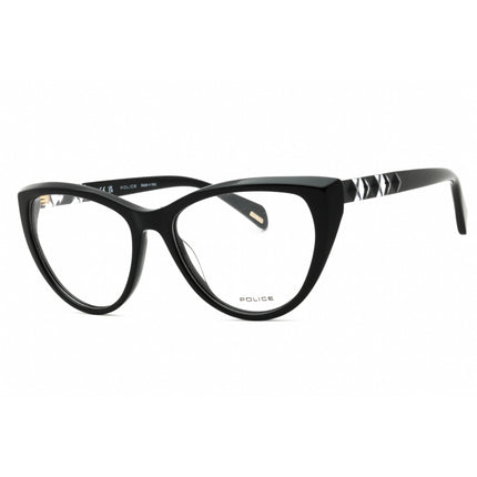 Police Women's Eyeglasses - Shiny Black Acetate Full Rim Cat Eye Frame | VPLL31M 0700 ,