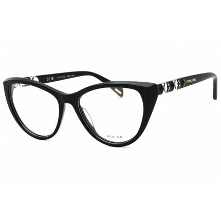 Police Women's Eyeglasses - Shiny Black Acetate Full Rim Cat Eye Frame | VPLL31V 0700 ,