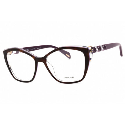 Police Women's Eyeglasses - Shiny Havana Acetate Full Rim Cat Eye Frame | VPLL32M 0993 ,