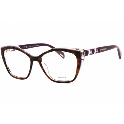 Police Women's Eyeglasses - Shiny Havana Acetate Full Rim Cat Eye Frame | VPLL32V 0993 ,