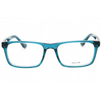 Police Unisex Eyeglasses - Shiny Transparent Blue Acetate Rectangular | VPLN16M 0W47 ,