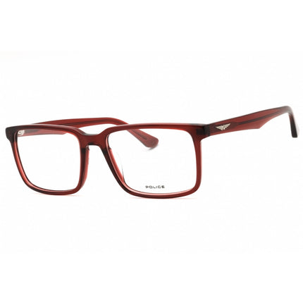 Police Men's Eyeglasses - Transparent Burgundy Acetate Rectangular Frame | VPLN17 0V64 ,