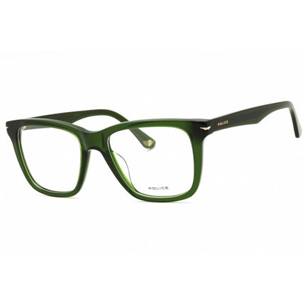 Police Unisex Eyeglasses - Shiny Transparent Green Acetate Rectangular | VPLN19 0G61 ,