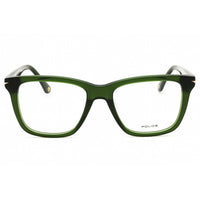 Police Unisex Eyeglasses - Shiny Transparent Green Acetate Rectangular | VPLN19 0G61 ,