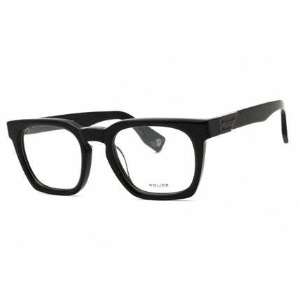Police Men's Eyeglasses - Shiny Black Acetate Full Rim Rectangular Frame | VPLN64 0700 ,
