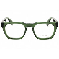 Police Men's Eyeglasses - Shiny Transparent Green Full Rim Rectangular | VPLN64 0G61 ,