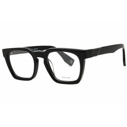 Police Men's Eyeglasses - Shiny Black Acetate Full Rim Rectangular | VPLN64M 0700 ,