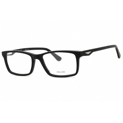 Police Men's Eyeglasses - Matte Black Acetate Full Rim Rectangular Frame | VPLN82 0703 ,
