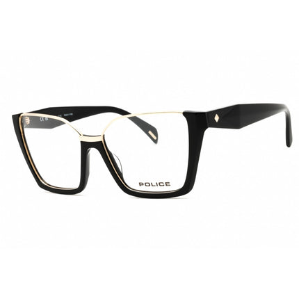 Police Women's Eyeglasses - Shiny Black Metal Full Rim Cat Eye Frame | VPLP53M 0700 ,