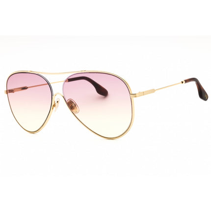 Victoria Beckham Women's Sunglasses - Pink Lens Gold Metal Aviator Frame | VB133S 707 ,