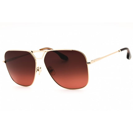 Victoria Beckham Women's Sunglasses - Red Gradient Lens Gold Metal Pilot | VB217S 714 ,