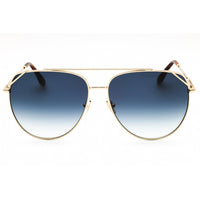 Victoria Beckham Women's Sunglasses - Blue Lens Gold Metal Aviator Frame | VB230S 720 ,