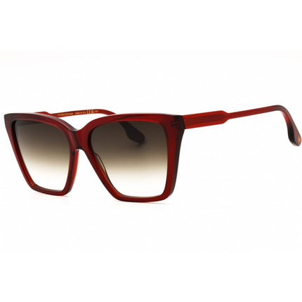 Victoria Beckham Women's Sunglasses - Grey Gradient Lens Red Square Frame | VB655S 610 ,