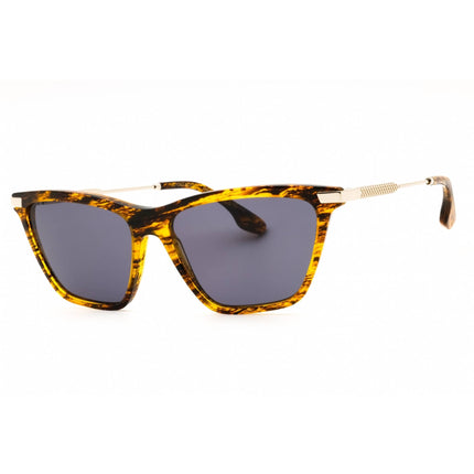 Victoria Beckham Women's Sunglasses - Blue Lens Translucent Horn Cat Eye | VB663S 736 ,