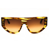 Victoria Beckham Women's Sunglasses - Striped Tobacco Full Rim Oval Frame | VB676S 224 ,