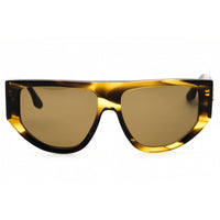 Victoria Beckham Women's Sunglasses - Brown Lens Striped Khaki Oval Frame | VB676S 318 ,