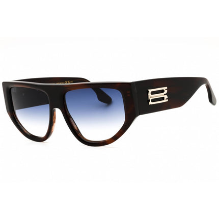 Victoria Beckham Women's Sunglasses - Blue Gradient Lens Brown Horn Oval | VB676S 227 ,