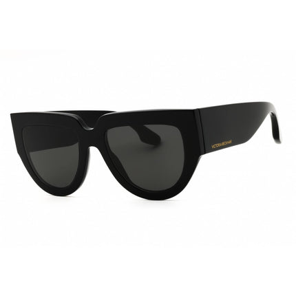 Victoria Beckham Women's Sunglasses - Dark Grey Lens Black Acetate Oval | VB679S 001 ,