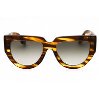 Victoria Beckham Women's Sunglasses - Smoke Lens Striped Tobacco Oval | VB679S 224 ,