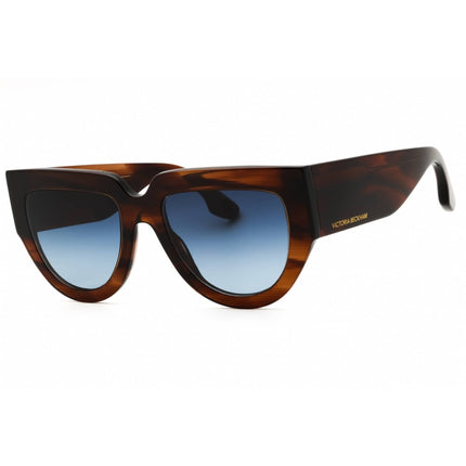 Victoria Beckham Women's Sunglasses - Blue Gradient Lens Brown Horn Oval | VB679S 227 ,