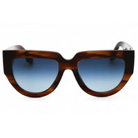 Victoria Beckham Women's Sunglasses - Blue Gradient Lens Brown Horn Oval | VB679S 227 ,
