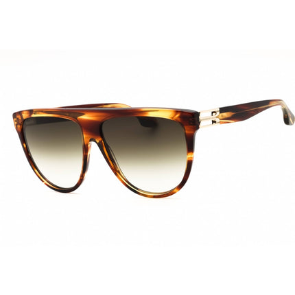 Victoria Beckham Women's Sunglasses - Striped Brown Full Rim Browline | VB680S 230 ,