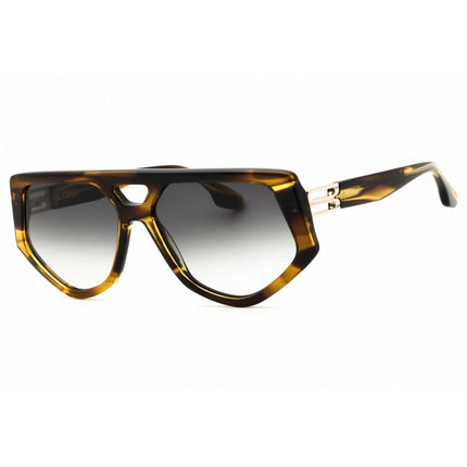 Victoria Beckham Women's Sunglasses - Striped Khaki Acetate Full Rim | VB681S 318 ,