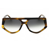 Victoria Beckham Women's Sunglasses - Striped Khaki Acetate Full Rim | VB681S 318 ,