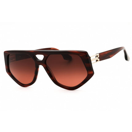 Victoria Beckham Women's Sunglasses - Striped Red Acetate Full Rim Frame | VB681S 618 ,