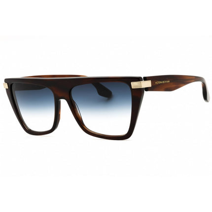 Victoria Beckham Women's Sunglasses - Blue Gradient Lens Brown Horn Frame | VB684S 227 ,