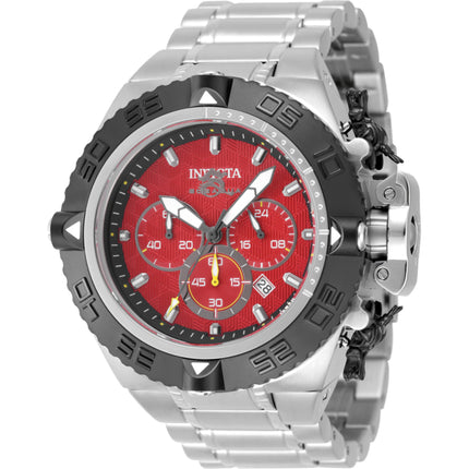 Invicta Men's Watch - Subaqua Noma IV Chrono Red Dial Silver Tone Bracelet | 48199 ,