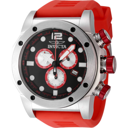 Invicta Men's Watch - Sea Hunter Chrono Black and Silver Dial Silicone Strap | 48977 ,