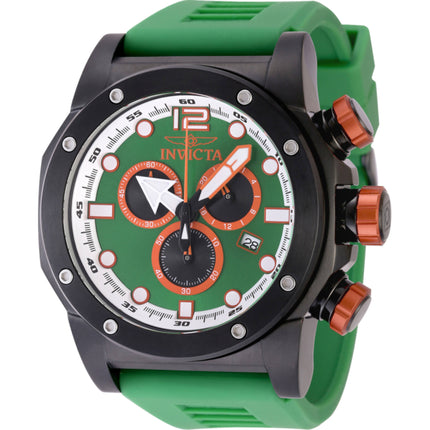 Invicta Men's Watch - Sea Hunter Quartz Chronograph Green Dial Silicone Strap | 48981 ,