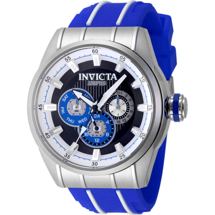 Invicta Men's Watch - Speedway Quartz Blue and Black Dial Silicone Strap | 49050 ,