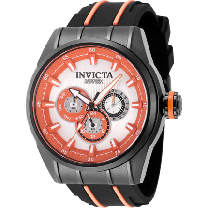 Invicta Men's Watch - Speedway Quartz Orange and Silver Dial Silicone Strap | 49054 ,