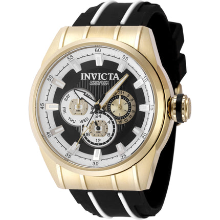 Invicta Men's Watch - Speedway Chronograph Black and White Silicone Strap | 49055 ,