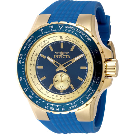 Invicta Men's Watch - Aviator Quartz Blue and Gold Tone Dial Silicone Strap | 49307 ,