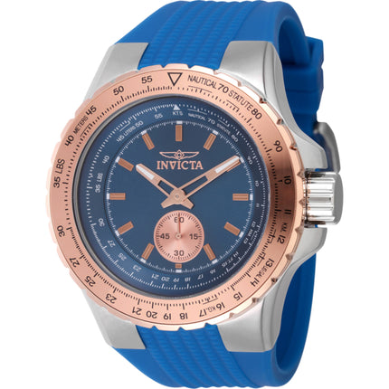 Invicta Men's Watch - Aviator Quartz Silver Tone Case Blue Silicone Strap | 49309 ,