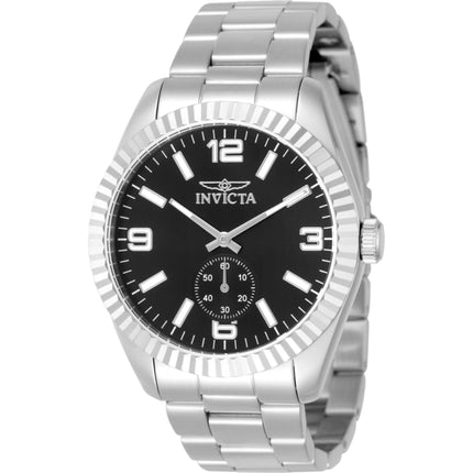 Invicta Men's Watch - Specialty Quartz Black Dial Silver Tone Steel Bracelet | 49318 ,