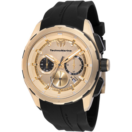 Technomarine Men's Watch - Ocean Nomad Black and Gold Dial Black Strap | TM-318105 ,