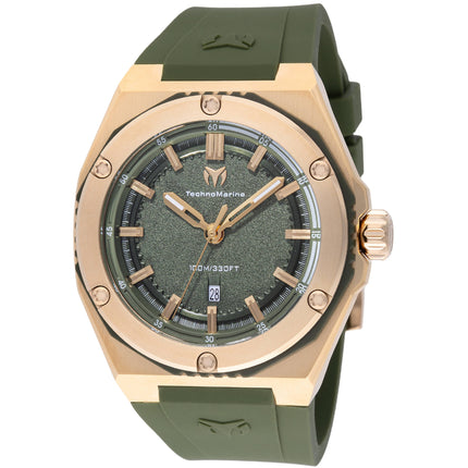 Technomarine Men's Watch - Coral Legacy Olive Green Dial Silicone Strap | TM-416070 ,