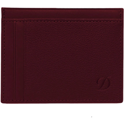 S.T. Dupont Men's Credit Card Holder - Line D Grained Wine Leather Bifold | 093004W ,