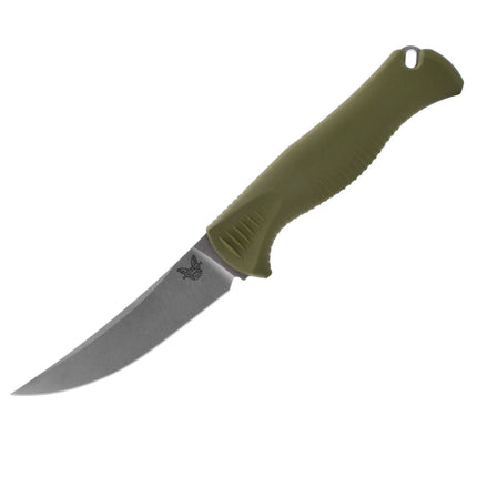 Benchmade Fixed Knife - Meatcrafter 4 inch Trailing Point Blade Dark Olive | 15505 ,