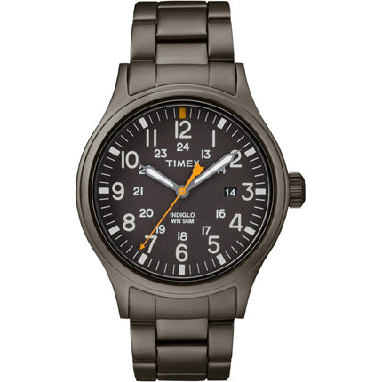 Timex Men's Watch - Allied Quartz Gunmetal Dial Stainless Steel Bracelet | TW2R468009J ,