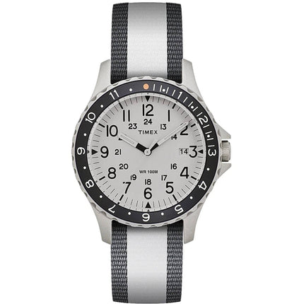 Timex Men's Watch - Navi Ocean Grey and White Fabric Reversible Strap | TW2R76000LG ,