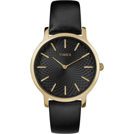 Timex Women's Watch - Torrington Quartz Black Dial Leather Strap Date | TW2R904009J ,