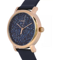 Timex Women's Watch - Crystal Opulence Quartz Blue Dial Leather Strap | TW2R98100ZA ,