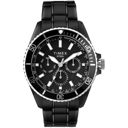 Timex Men's Watch - Quartz Date and Day Display Black Steel Bracelet | TW2T59000JI ,