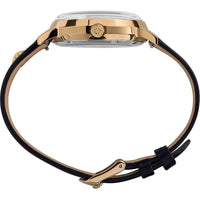 Timex Women's Watch - Automatic Semi-Skeleton Black Dial Leather Strap | TW2U54600VQ ,